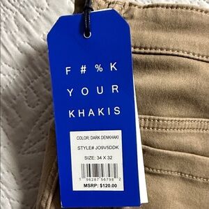 Men's Straight Dark Khaki Jeans - F#%K Your Khakis